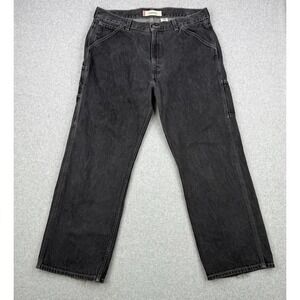 Vintage Levis Jeans Mens 38x30 Black Carpenter Wide Leg Baggy Faded Skater Y2K
